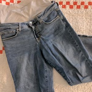 Blanqi postpartum jeans size L 12 straight leg light wash